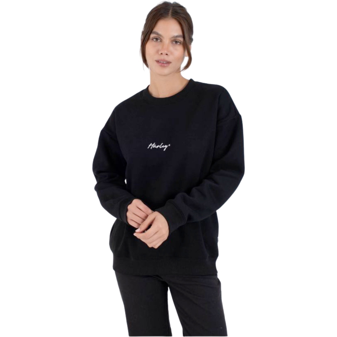 2026 Hurley Womens Script Only Crew WFTEU00016 - Black